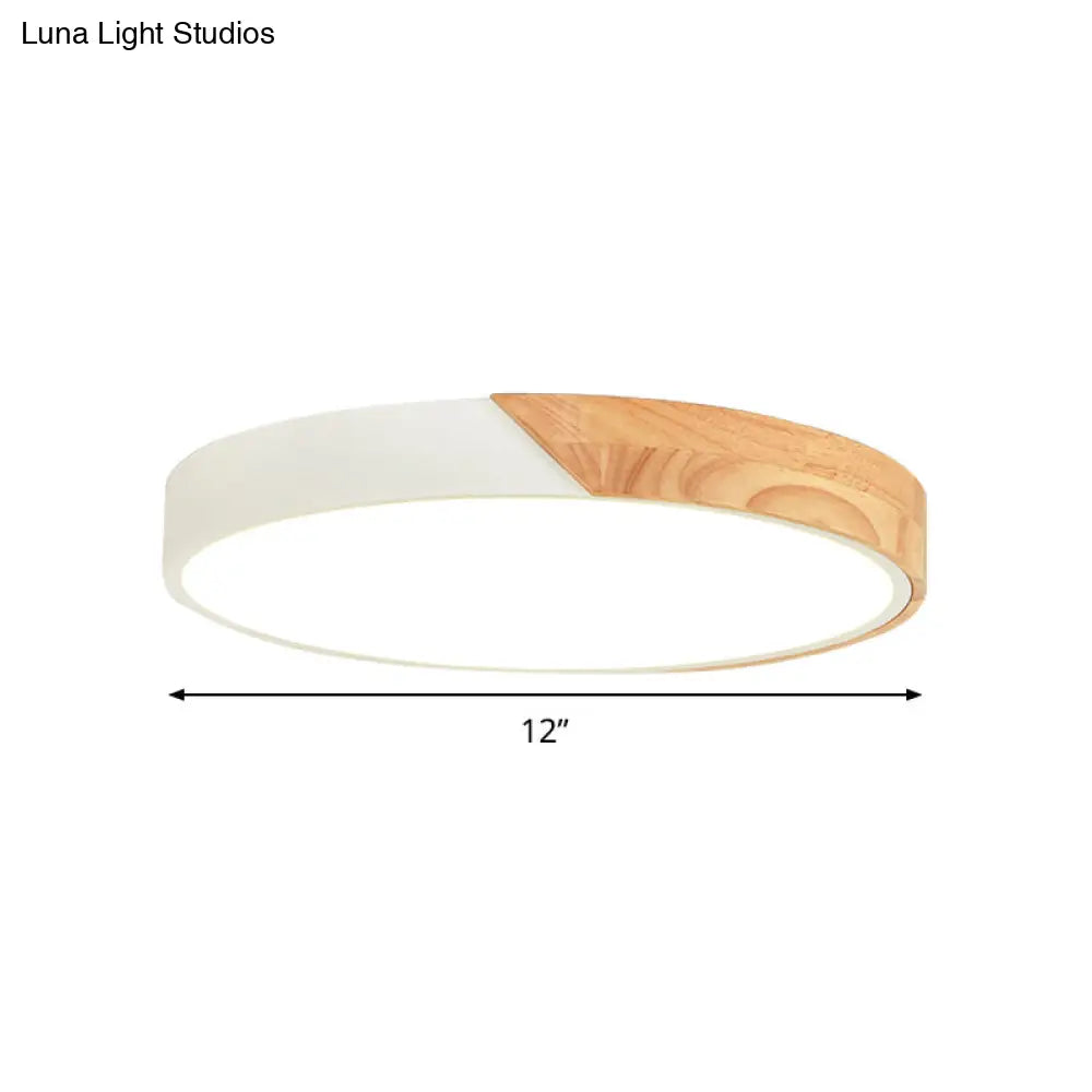 DecorBites™ DecorBites™ Modern Metal LED Flush Light in Pink/White with Acrylic Diffuser, Ceiling Mounted, Round Design - 12"/16"/19.5" Wide