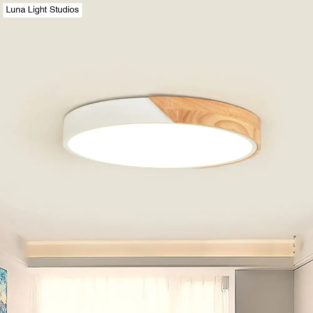 DecorBites™ DecorBites™ Modern Metal LED Flush Light in Pink/White with Acrylic Diffuser, Ceiling Mounted, Round Design - 12"/16"/19.5" Wide