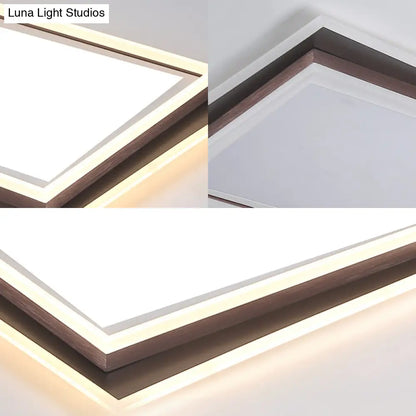 DecorBites™ DecorBites™ Modern Metal LED Flush Mount Ceiling Lamp with Recessed Diffuser - Square/Rectangular, White/Warm Light (16"/19.5"/35.5" Wide)