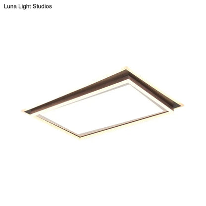 DecorBites™ DecorBites™ Modern Metal LED Flush Mount Ceiling Lamp with Recessed Diffuser - Square/Rectangular, White/Warm Light (16"/19.5"/35.5" Wide)