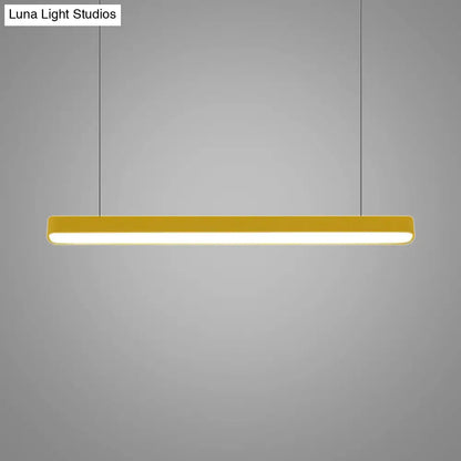 Modern Metal LED Hanging Lamp – Tubular Pendant Light for Dining Room – Available in Red/Blue/Yellow