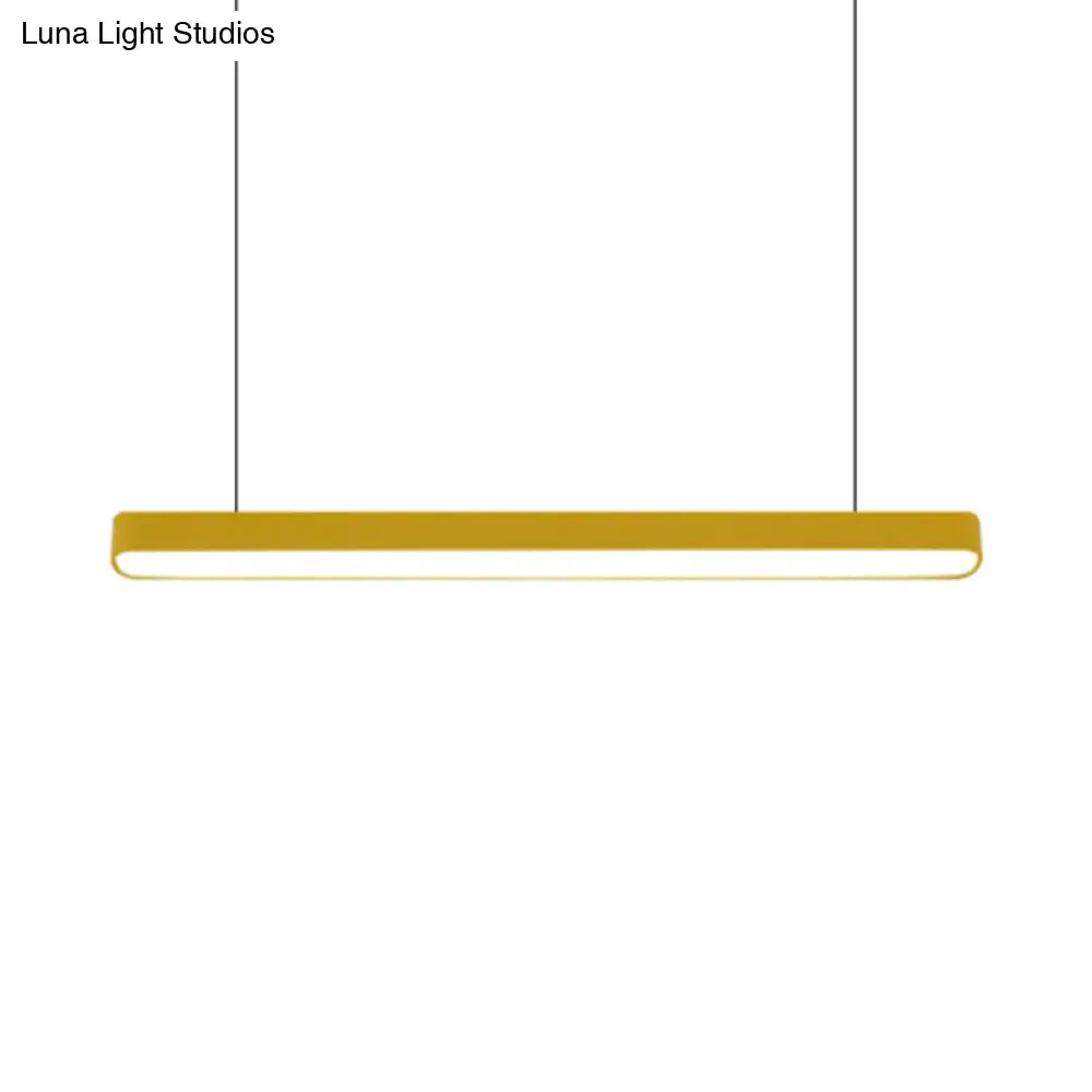 Modern Metal LED Hanging Lamp – Tubular Pendant Light for Dining Room – Available in Red/Blue/Yellow