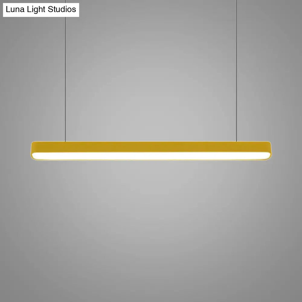 Modern Metal LED Hanging Lamp – Tubular Pendant Light for Dining Room – Available in Red/Blue/Yellow