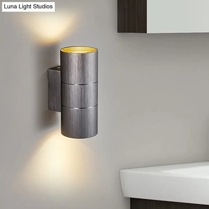 DecorBites™ DecorBites™ Modern Metal LED Up and Down Wall Sconce - 1 Light Black/Grey/Gold Wall Lamp for Bathroom