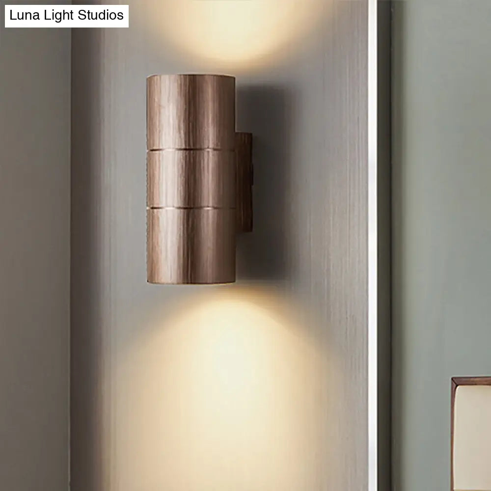 DecorBites™ DecorBites™ Modern Metal LED Up and Down Wall Sconce - 1 Light Black/Grey/Gold Wall Lamp for Bathroom