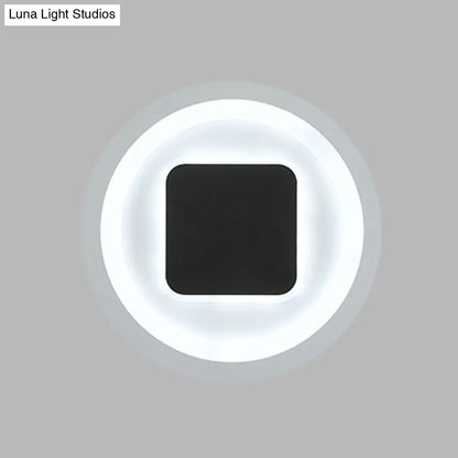 DecorBites™ DecorBites™ Modern Metal LED Wall Lamp Sconce in Black & White - Square & Round Design