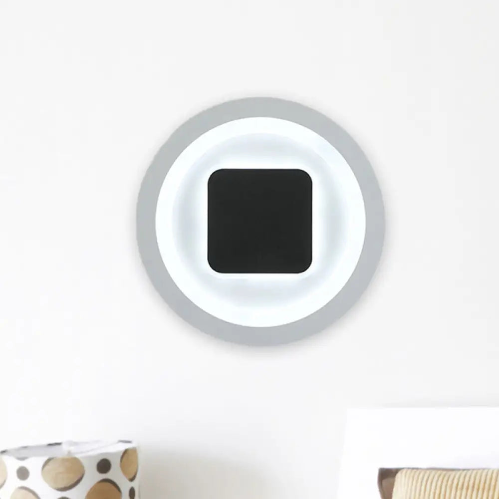 DecorBites™ DecorBites™ Modern Metal LED Wall Lamp Sconce in Black & White - Square & Round Design