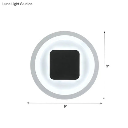 DecorBites™ DecorBites™ Modern Metal LED Wall Lamp Sconce in Black & White - Square & Round Design