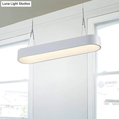 ثريا معدنية مستطيلة حديثة بإضاءة LED - عرض 33.5 بوصة/47 بوصة - أبيض/رمادي - طقم مصباح معلق مع موزع هواء مدمج