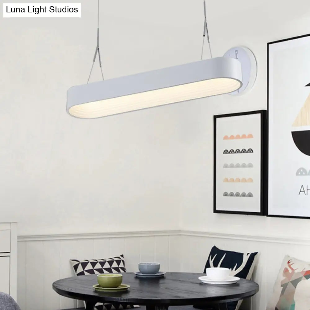 ثريا معدنية مستطيلة حديثة بإضاءة LED - عرض 33.5 بوصة/47 بوصة - أبيض/رمادي - طقم مصباح معلق مع موزع هواء مدمج