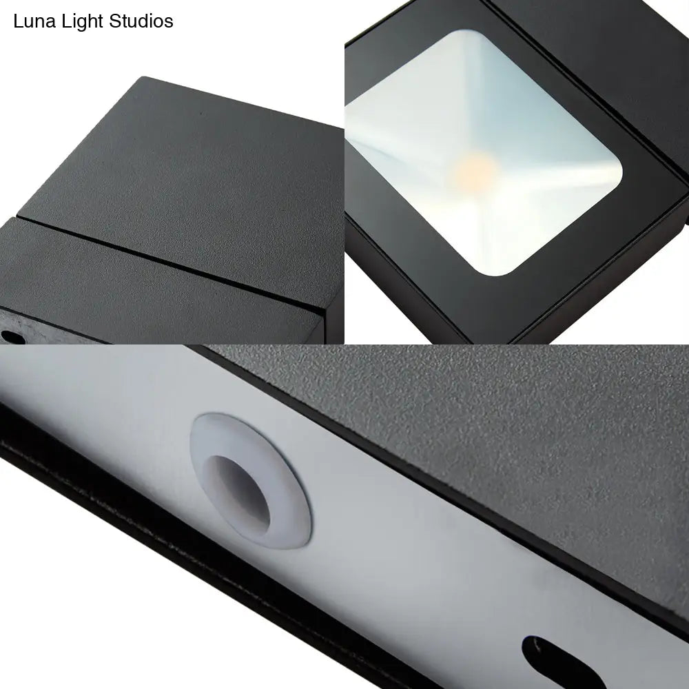 DecorBites™ DecorBites™ Modern Metal Rectangular Wall Sconce – LED Wall Mount Light with Rotatable Design (Black/White/Grey)