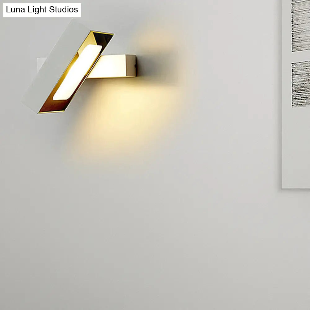 DecorBites™ DecorBites™ Modern Metal Rectangular Wall Sconce – LED Wall Mount Light with Rotatable Design (Black/White/Grey)