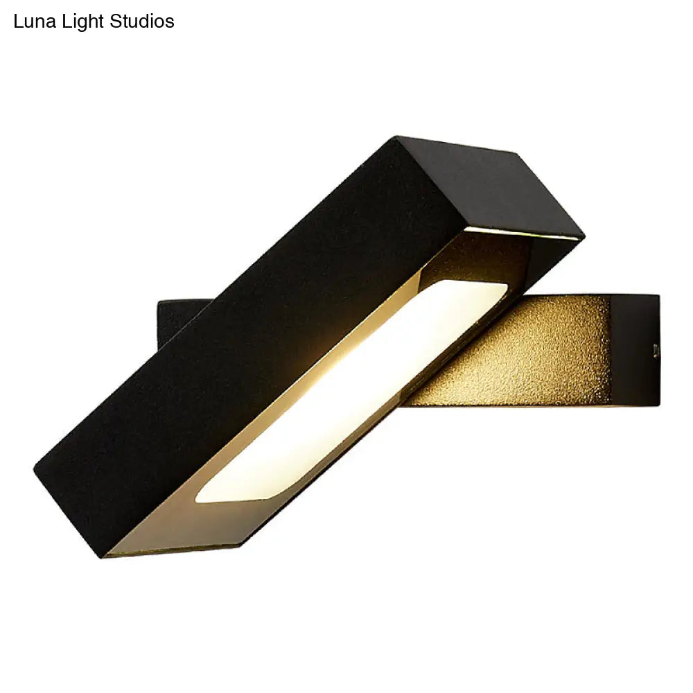 DecorBites™ DecorBites™ Modern Metal Rectangular Wall Sconce – LED Wall Mount Light with Rotatable Design (Black/White/Grey)