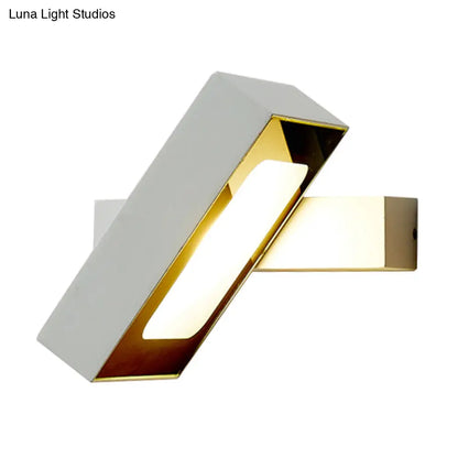 DecorBites™ DecorBites™ Modern Metal Rectangular Wall Sconce – LED Wall Mount Light with Rotatable Design (Black/White/Grey)