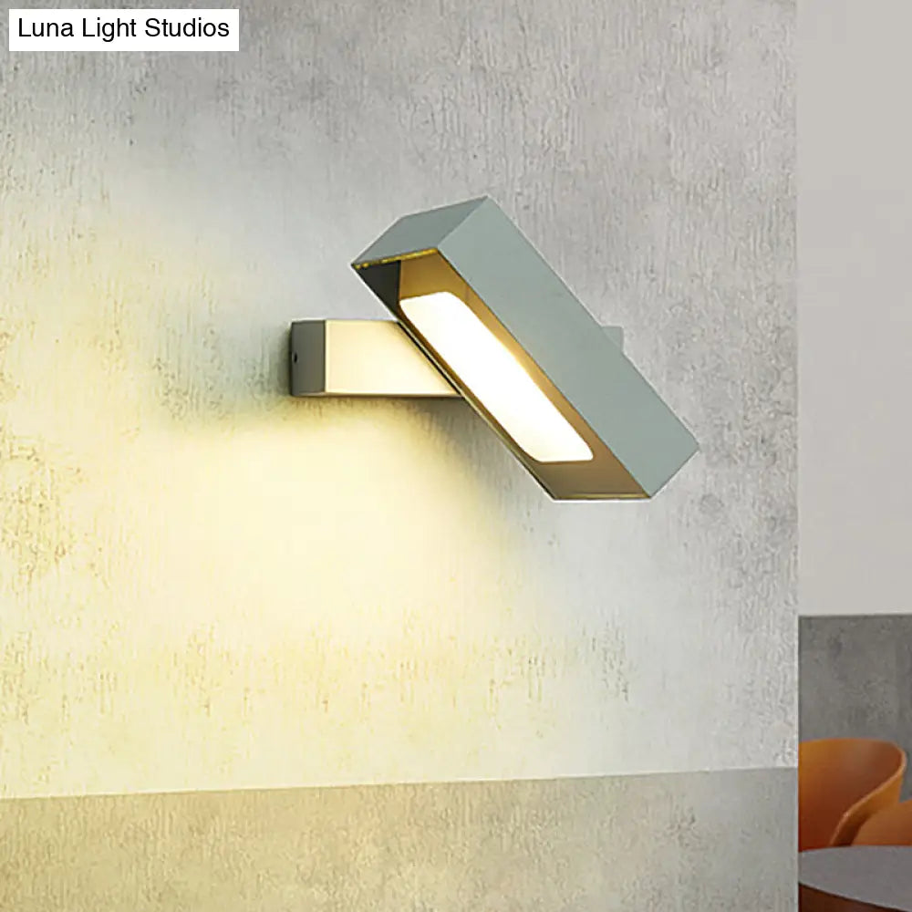 DecorBites™ DecorBites™ Modern Metal Rectangular Wall Sconce – LED Wall Mount Light with Rotatable Design (Black/White/Grey)