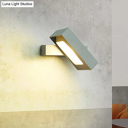 DecorBites™ DecorBites™ Modern Metal Rectangular Wall Sconce – LED Wall Mount Light with Rotatable Design (Black/White/Grey)