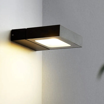 DecorBites™ DecorBites™ Modern Metal Rectangular Wall Sconce – LED Wall Mount Light with Rotatable Design (Black/White/Grey)