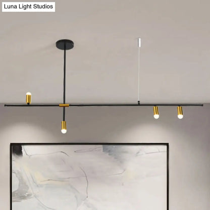 Lámpara de techo rectangular moderna de metal: Lámpara de techo negra (3/4/9 luces)