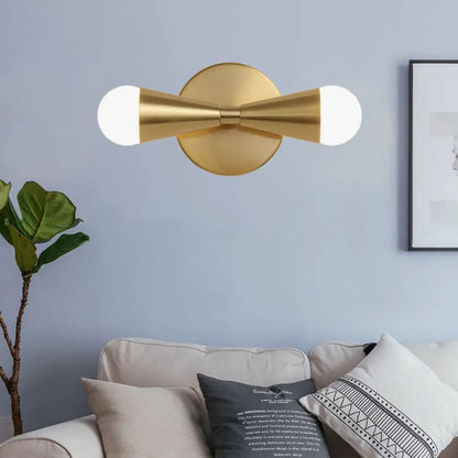 DecorBites™ DecorBites™ Modern Metal Sconce Light Fixture with Flared Design - Ideal for Living Room, Brass Finish, 2 Lights