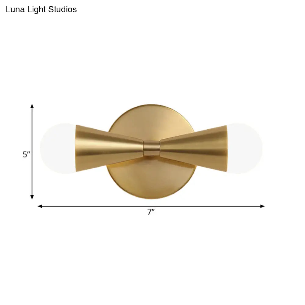 DecorBites™ DecorBites™ Modern Metal Sconce Light Fixture with Flared Design - Ideal for Living Room, Brass Finish, 2 Lights