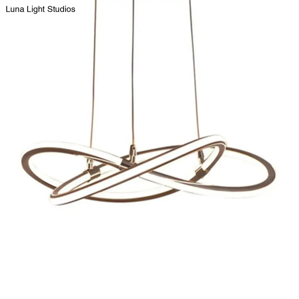 Modern Metal Strip Chandelier Pendant Light for Restaurants with Hanging Cord