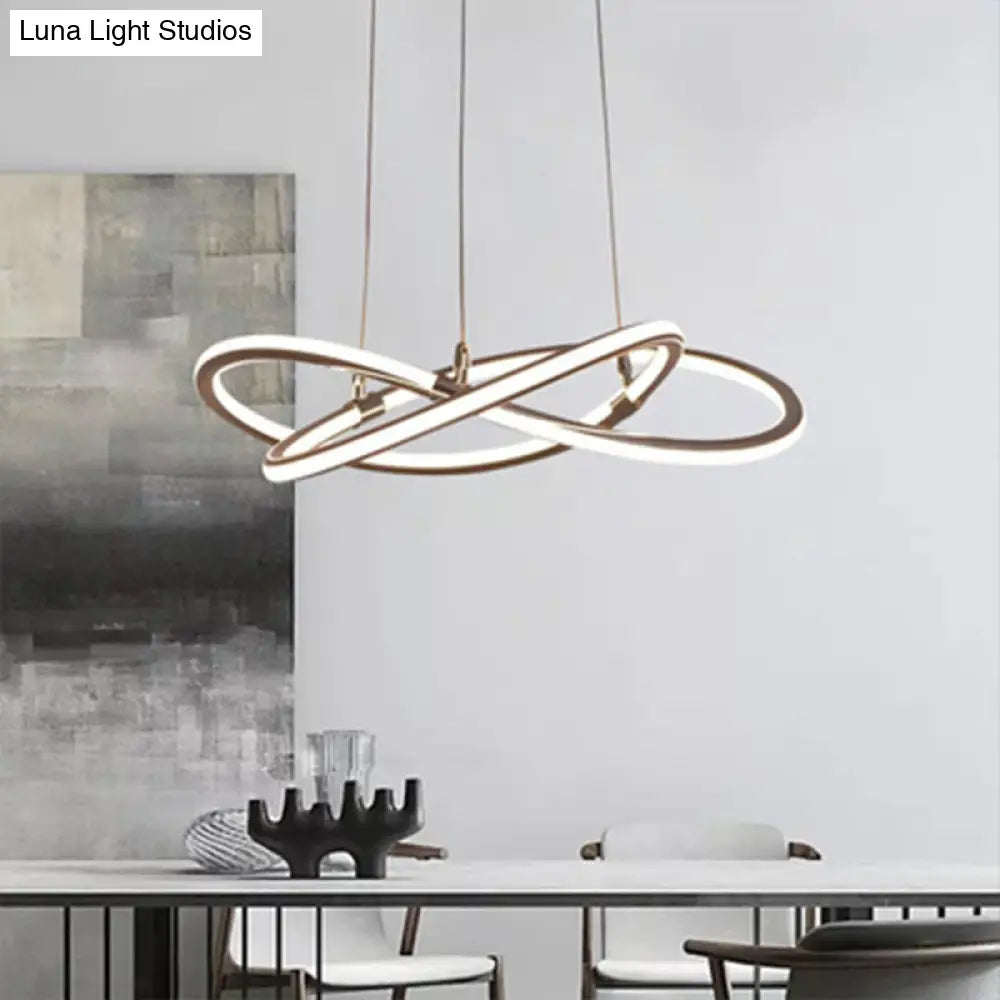 Modern Metal Strip Chandelier Pendant Light for Restaurants with Hanging Cord