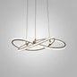 Modern Metal Strip Chandelier Pendant Light for Restaurants with Hanging Cord