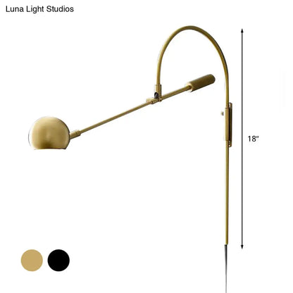 DecorBites™ DecorBites™ Modern Metal Wall Sconce Light: Globe Design, LED Brass/Black Wall Lighting for Living Room