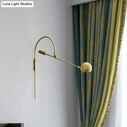 DecorBites™ DecorBites™ Modern Metal Wall Sconce Light: Globe Design, LED Brass/Black Wall Lighting for Living Room
