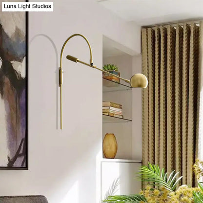 DecorBites™ DecorBites™ Modern Metal Wall Sconce Light: Globe Design, LED Brass/Black Wall Lighting for Living Room
