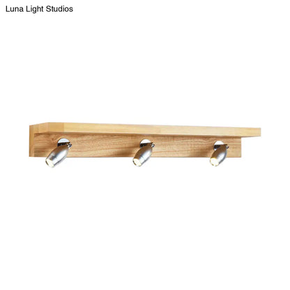 DecorBites™ DecorBites™ Modern Metal Wood Wall Lighting - Rotating Vanity Light with Bullet Shaped Design, 3 Lights, Warm/White Glow