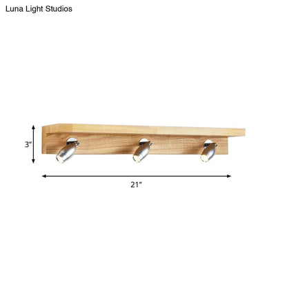 DecorBites™ DecorBites™ Modern Metal Wood Wall Lighting - Rotating Vanity Light with Bullet Shaped Design, 3 Lights, Warm/White Glow