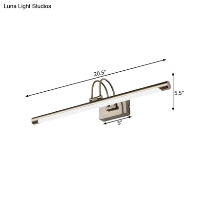 DecorBites™ DecorBites™ Modern Metallic Arc LED Vanity Light Fixture with Acrylic Shade - 16.5"/20.5" W, Nickel Finish