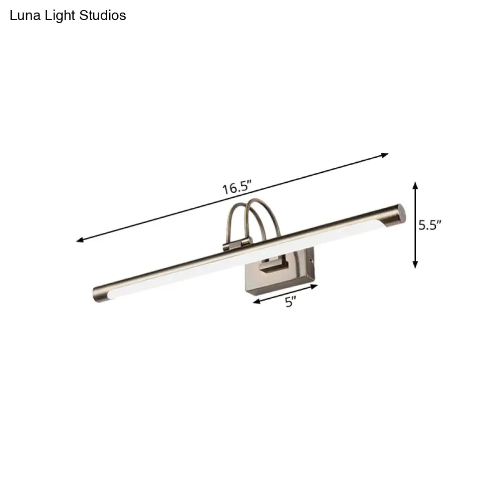 DecorBites™ DecorBites™ Modern Metallic Arc LED Vanity Light Fixture with Acrylic Shade - 16.5"/20.5" W, Nickel Finish