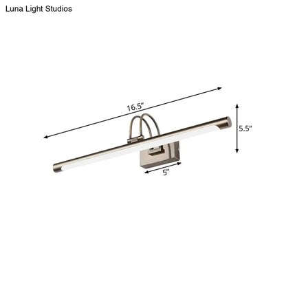 DecorBites™ DecorBites™ Modern Metallic Arc LED Vanity Light Fixture with Acrylic Shade - 16.5"/20.5" W, Nickel Finish