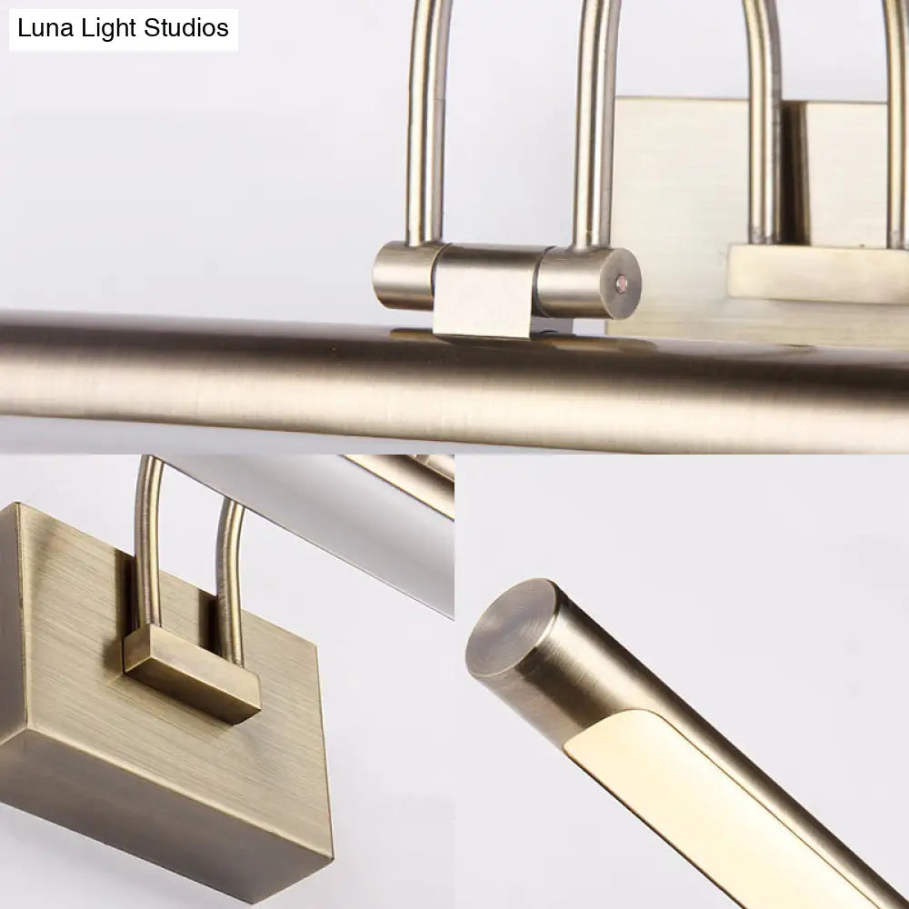 DecorBites™ DecorBites™ Modern Metallic Arc LED Vanity Light Fixture with Acrylic Shade - 16.5"/20.5" W, Nickel Finish