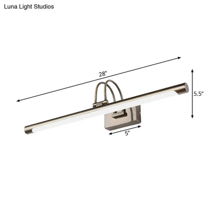 DecorBites™ DecorBites™ Modern Metallic Arc LED Vanity Light Fixture with Acrylic Shade - 16.5"/20.5" W, Nickel Finish