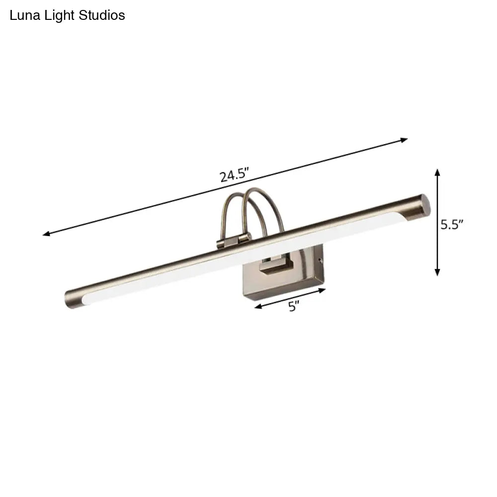 DecorBites™ DecorBites™ Modern Metallic Arc LED Vanity Light Fixture with Acrylic Shade - 16.5"/20.5" W, Nickel Finish