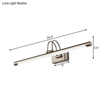 DecorBites™ DecorBites™ Modern Metallic Arc LED Vanity Light Fixture with Acrylic Shade - 16.5"/20.5" W, Nickel Finish