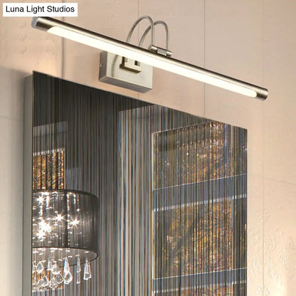 DecorBites™ DecorBites™ Modern Metallic Arc LED Vanity Light Fixture with Acrylic Shade - 16.5"/20.5" W, Nickel Finish