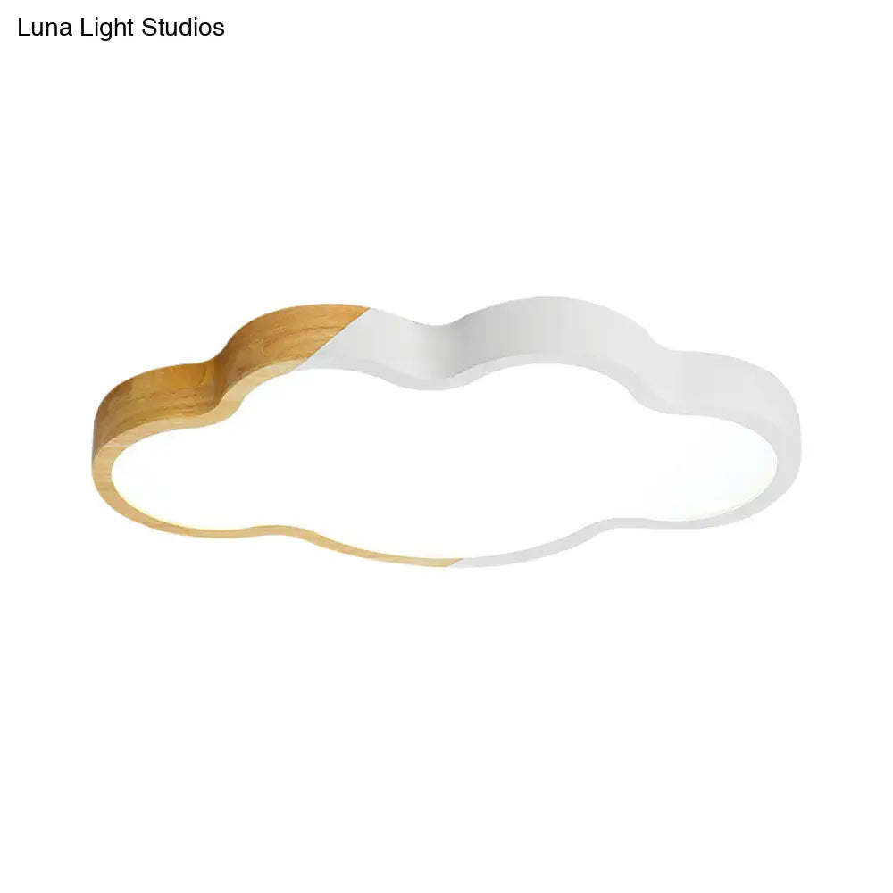 DecorBites™ DecorBites™ Modern Metallic Cloud LED Ceiling Fixture for Great Room - White/Yellow/Green Flush Mount Light