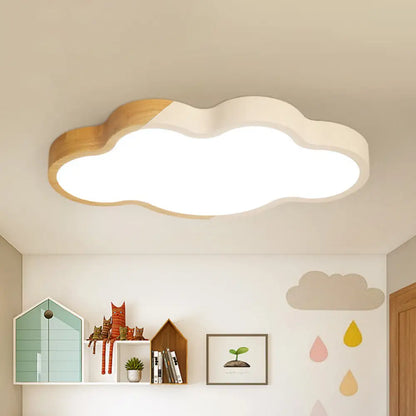 DecorBites™ DecorBites™ Modern Metallic Cloud LED Ceiling Fixture for Great Room - White/Yellow/Green Flush Mount Light