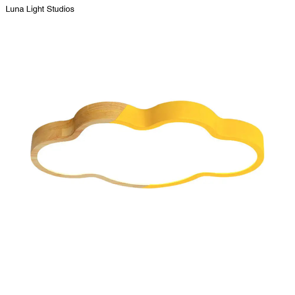 DecorBites™ DecorBites™ Modern Metallic Cloud LED Ceiling Fixture for Great Room - White/Yellow/Green Flush Mount Light