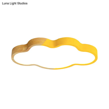 DecorBites™ DecorBites™ Modern Metallic Cloud LED Ceiling Fixture for Great Room - White/Yellow/Green Flush Mount Light