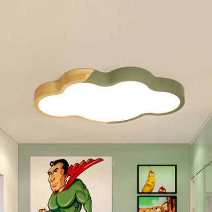 DecorBites™ DecorBites™ Modern Metallic Cloud LED Ceiling Fixture for Great Room - White/Yellow/Green Flush Mount Light