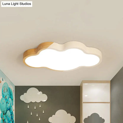 DecorBites™ DecorBites™ Modern Metallic Cloud LED Ceiling Fixture for Great Room - White/Yellow/Green Flush Mount Light