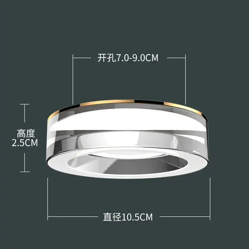 Modern metallic crystal led ceiling spotlight with sleek chrome finish gold trim and integrated decorbites crystal led ring