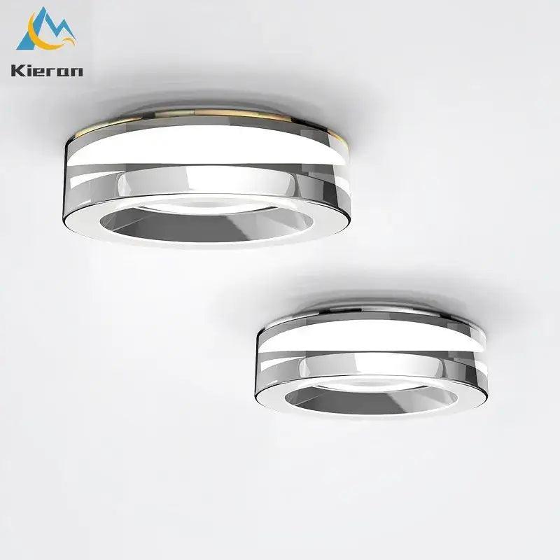 Modern chrome-finished circular ceiling spotlight with sleek minimalist design and decorbites crystal led illumination