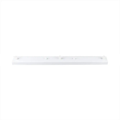 White plastic shelf bracket with four mounting holes designed for decorbites ceiling plate in modern five hook coat rack