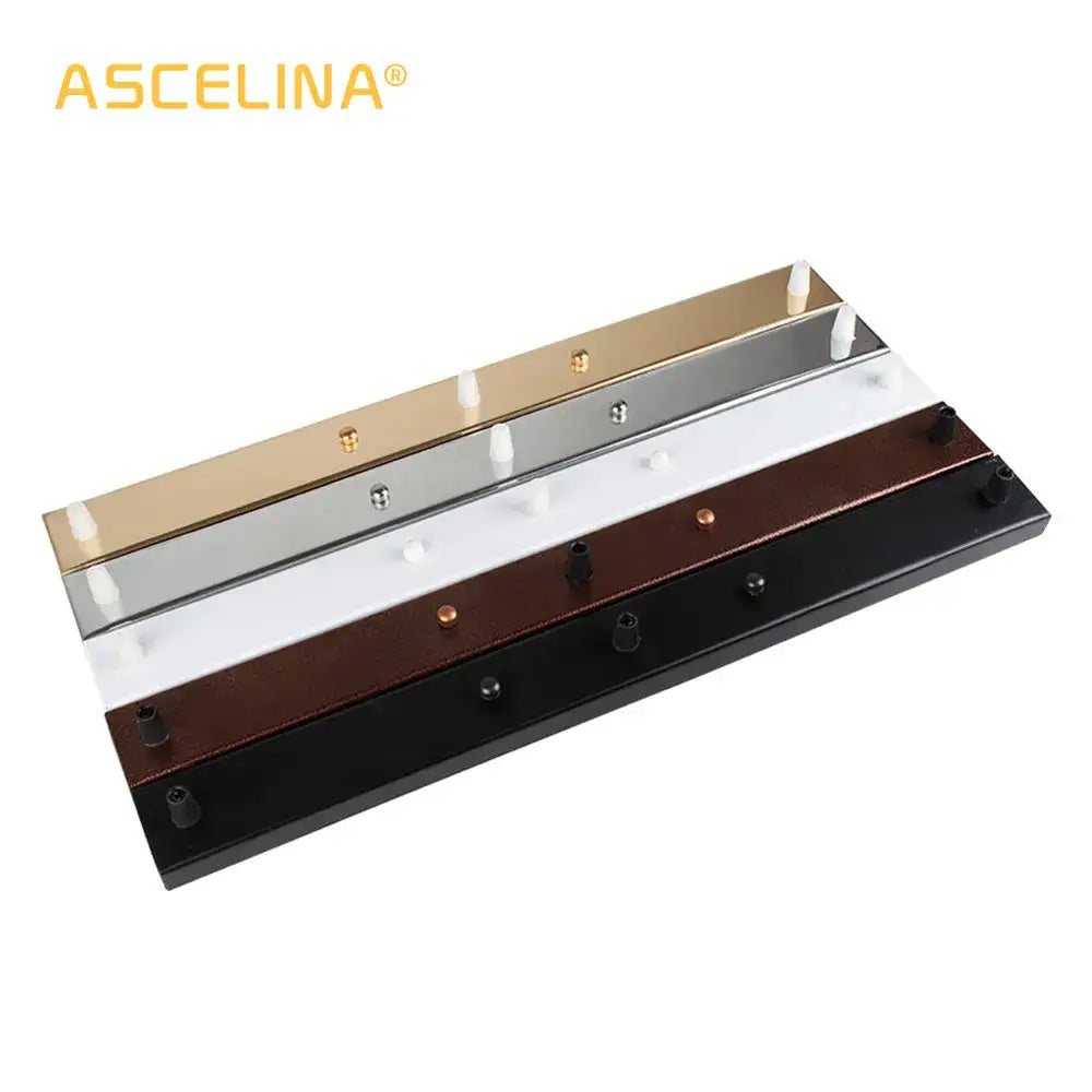 Ascelina wall-mounted coat rack with five metallic hooks in gold silver white bronze and black decorbites ceiling plate design